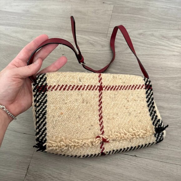 Burberry Wool Bag One Size Color Cream Black Red - Picture 1 of 6